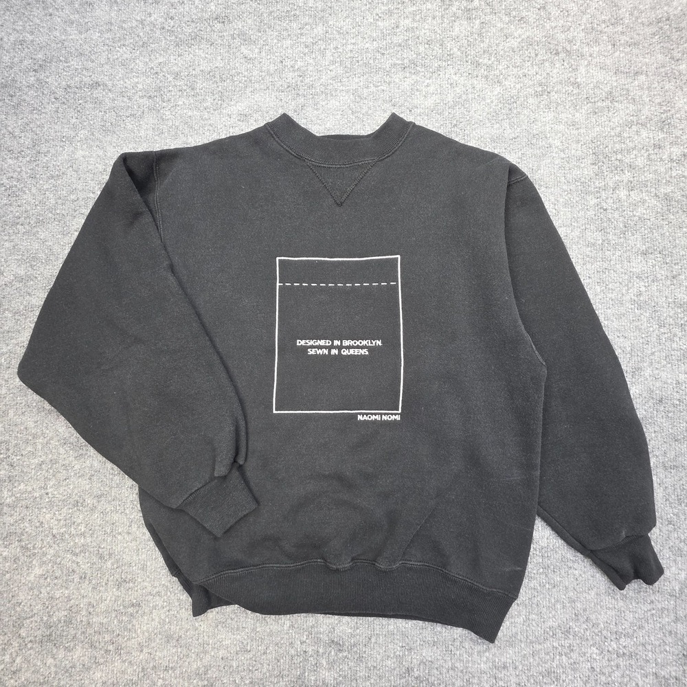Naomi Nomi Crewneck Sweatshirt Adult Medium Black Graphic Made USA Heavyweight